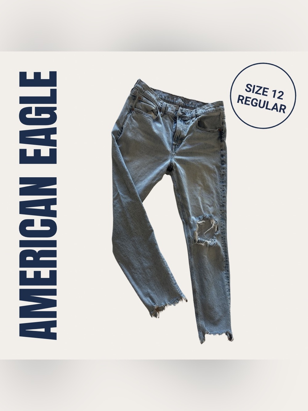 American Eagle Outfitters Straight Leg Jeans - Faded Blue